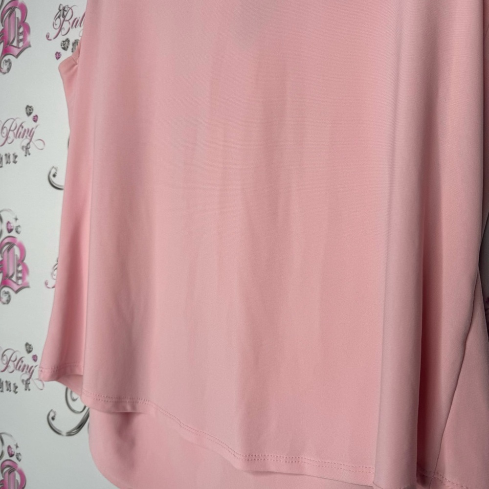 Melanie Lyne top tank pink twist front design luxury formal shirt  stretchy - Picture 8 of 8